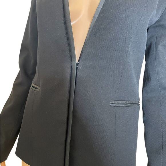 Tahari black blazer jacket with single closure or can be worn open business SZ 2 - Picture 4 of 12